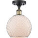 Ballston Farmhouse Chicken Wire 1 Light 8 inch Black Antique Brass Semi-Flush Mount Ceiling Light, Ballston