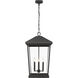 Beacon 4 Light 16 inch Black Outdoor Chain Mount Ceiling Fixture