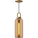 Alora Mood Soji 1 Light 5.13 inch Aged Gold Pendant Ceiling Light in Copper Glass