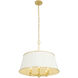 Coco 6 Light 24 inch Matte White/French Gold Pendant Ceiling Light