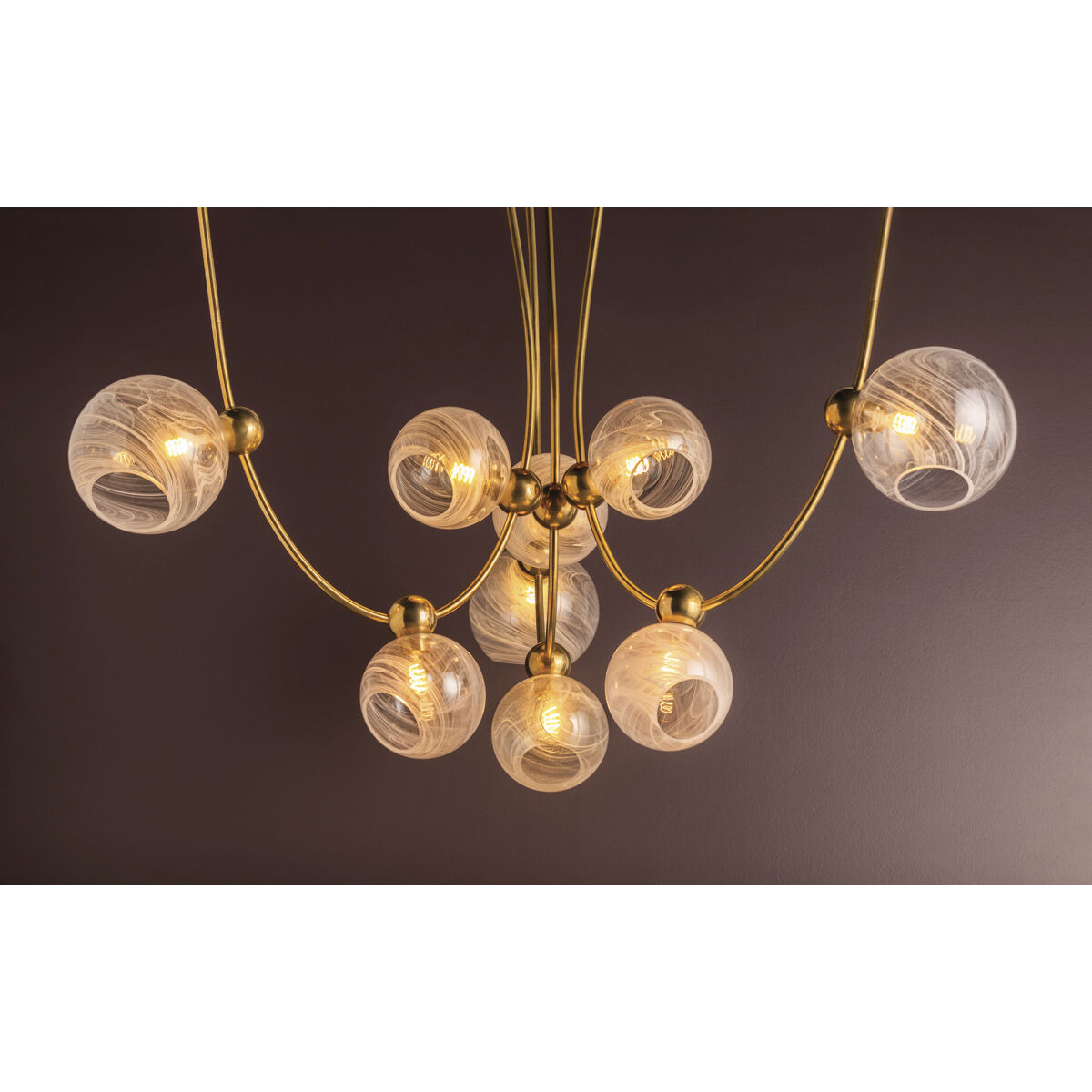 Astraia 9 Light 66.75 inch Vintage Brass Chandelier Ceiling Light