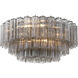 Addis 16 Light 32 inch Polished Chrome Flush Ceiling Light in Tronchi Glass Smoke