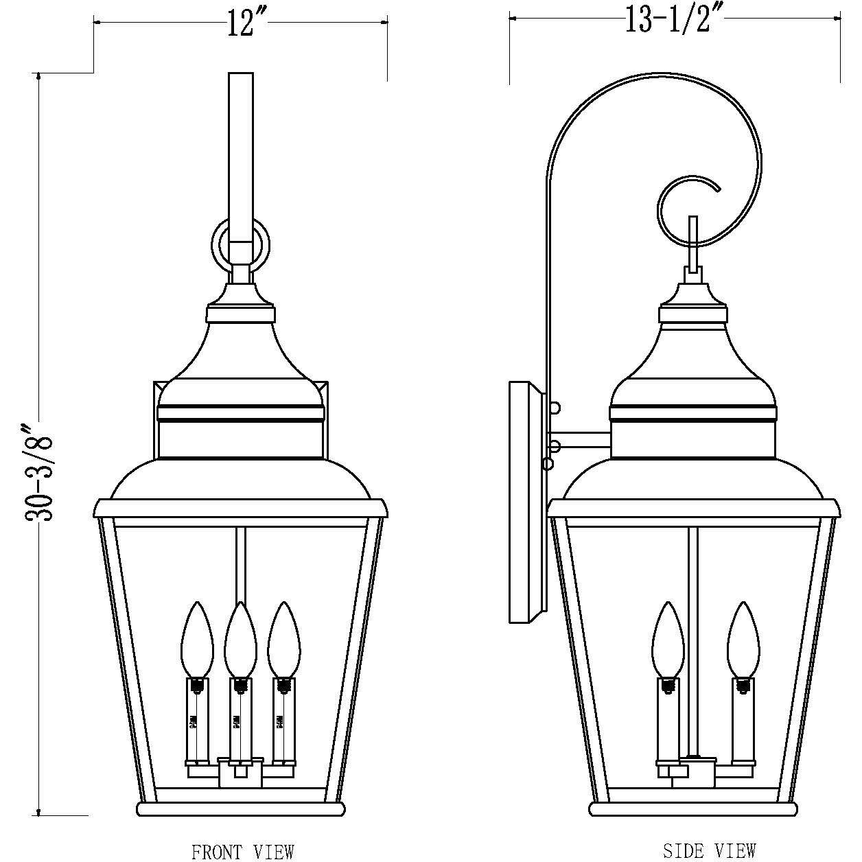 Raphael 3 Light 30.5 inch Sand Black Outdoor Wall Light in Soft Sand Black