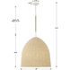 Jasper 6 Light 20 inch Matte White Pendant Ceiling Light