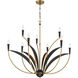 Miller 9 Light 35.5 inch Legacy Brass and Sand Coal Chandelier Ceiling Light