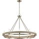 Ramsey 10 Light 34 inch Satin Nickel with Beechwood Chandelier Ceiling Light