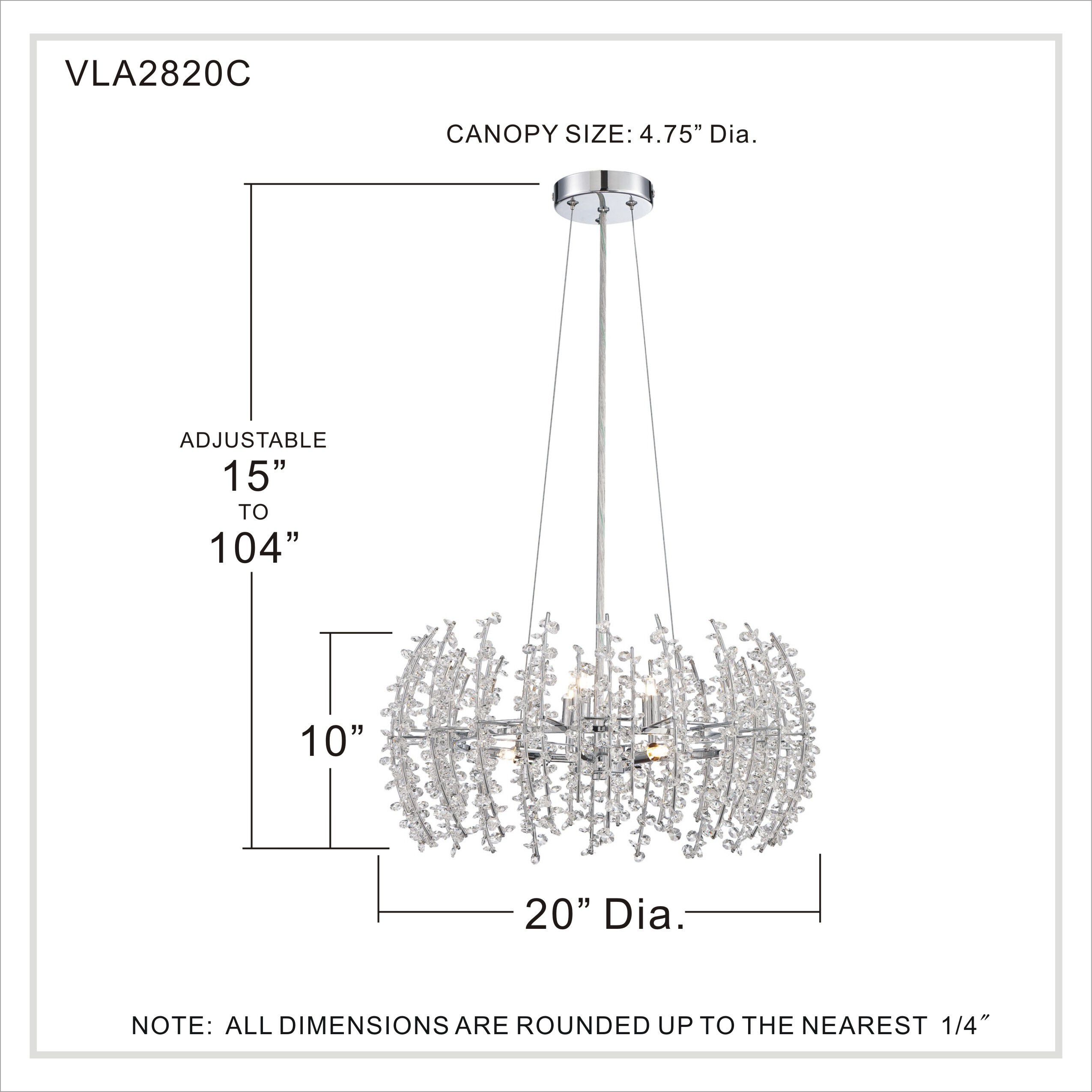 Valla 6 Light 20 inch Polished Chrome Pendant Ceiling Light