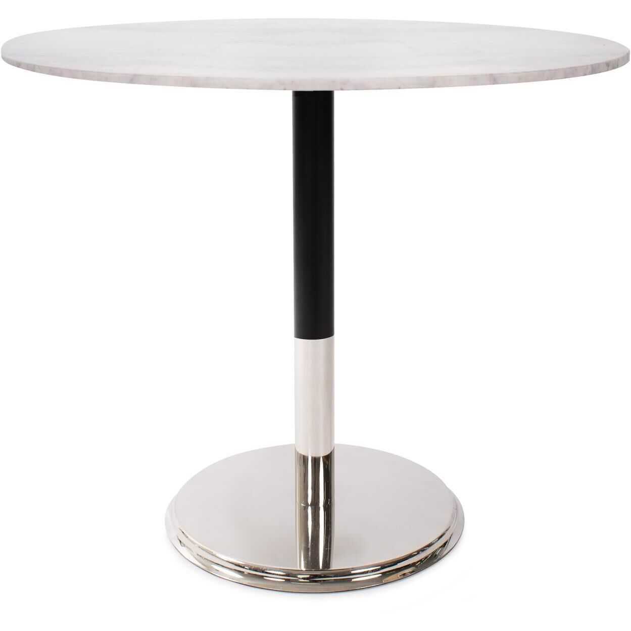 Micca White and Gray with Silver Bistro Table