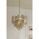 Torvento 9 Light 25.25 inch Legacy Brass Pendant Ceiling Light in Clear,  Grey and Amber Handmade Glass