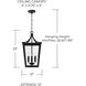 Adair 4 Light 12 inch Black Outdoor Hanging Lantern