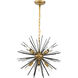 Timber 8 Light 20 inch Brass and Black Pendant Ceiling Light