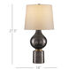 Tamerlane 27.5 inch 150 watt Black Nickel/Vintage Brass Table Lamp Portable Light