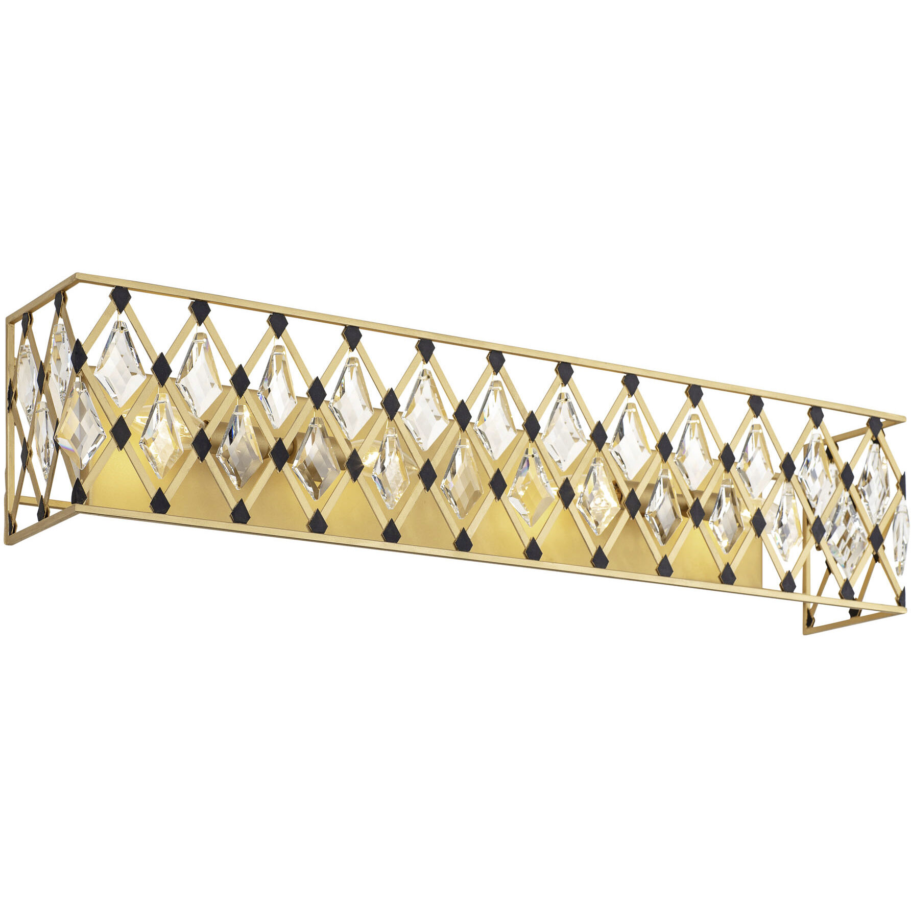 Windsor 4 Light 31 inch French Gold and Matte Black Bath Vanity Light Wall Light