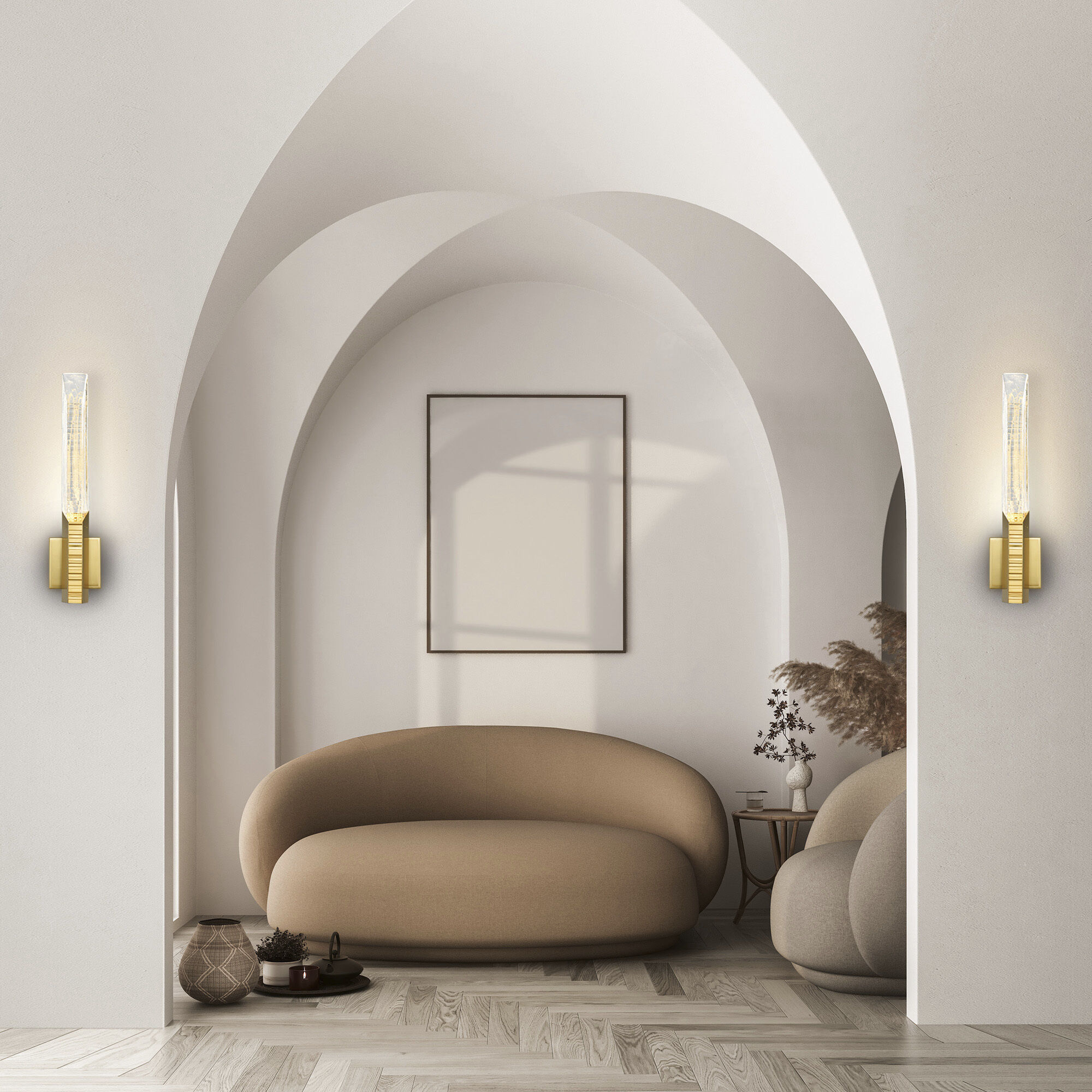 Petra LED 4.7 inch Brass Wall Light