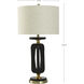 Cameron 32.5 inch 100 watt Optical Black and Gold Table Lamp Portable Light