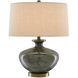 Greenlea 21.25 inch 150 watt Dark Gray and Moss Green and Antique Brass Table Lamp Portable Light