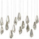 Glace 15 Light 48 inch Silver Multi-Drop Pendant Ceiling Light