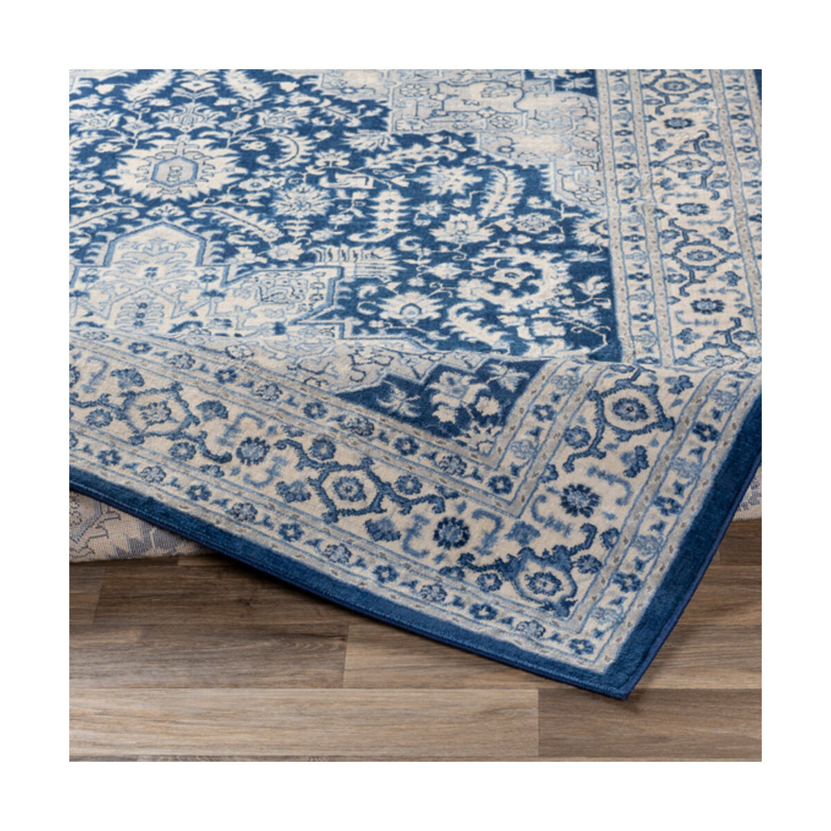 Monaco 87 X 63 inch Navy/Bright Blue/Cream/Silver Gray/Medium Gray Rugs