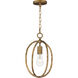Martel 1 Light 10 inch Etruscan Gold Mini Pendant Ceiling Light