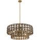 Silencio 7 Light 30 inch Riviera Brass Pendant Ceiling Light