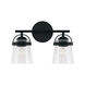 Madison 2 Light 14 inch Matte Black Vanity Light Wall Light