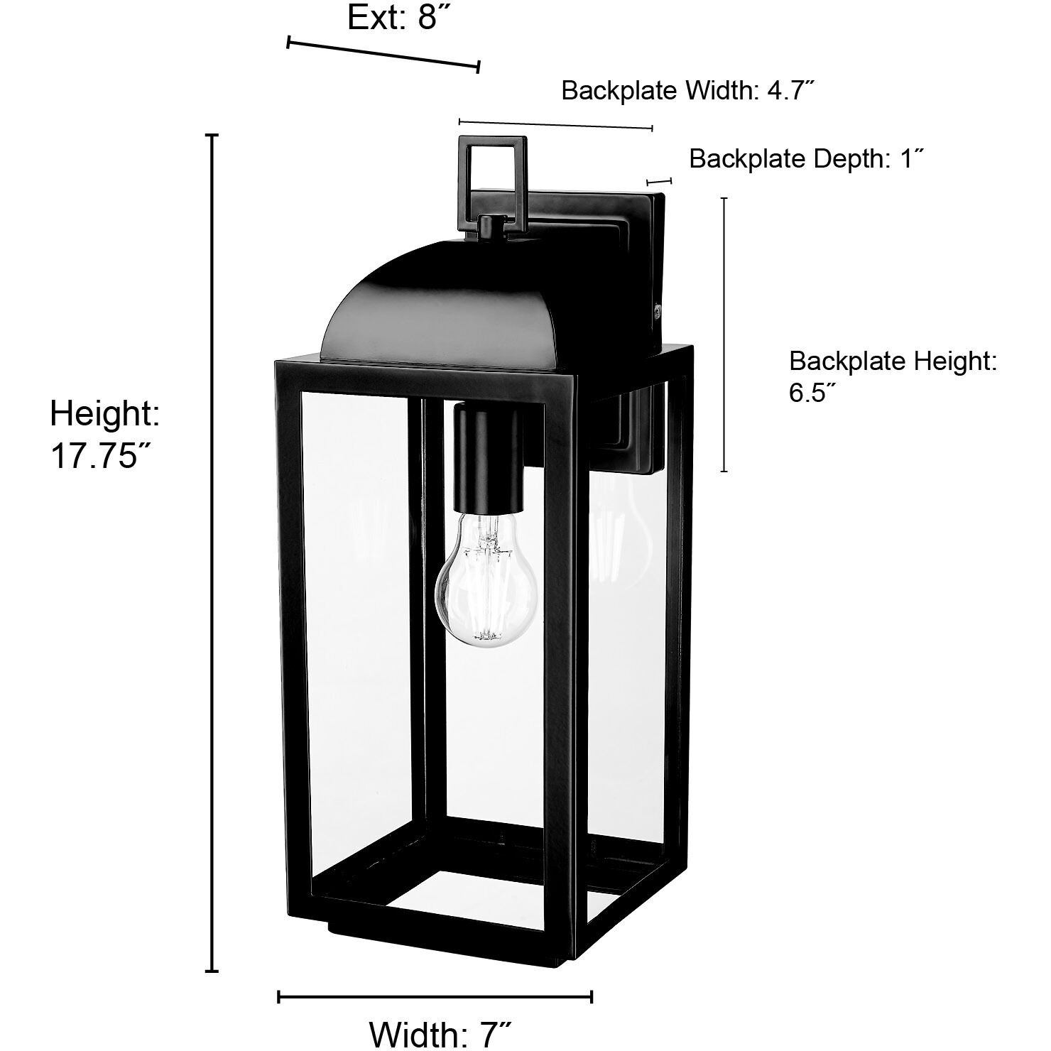 Beaufort 1 Light 17.75 inch Powder Coated Black Outdoor Wall Sconce