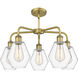 Cindyrella 5 Light 24 inch Brushed Brass Chandelier Ceiling Light in Clear Glass