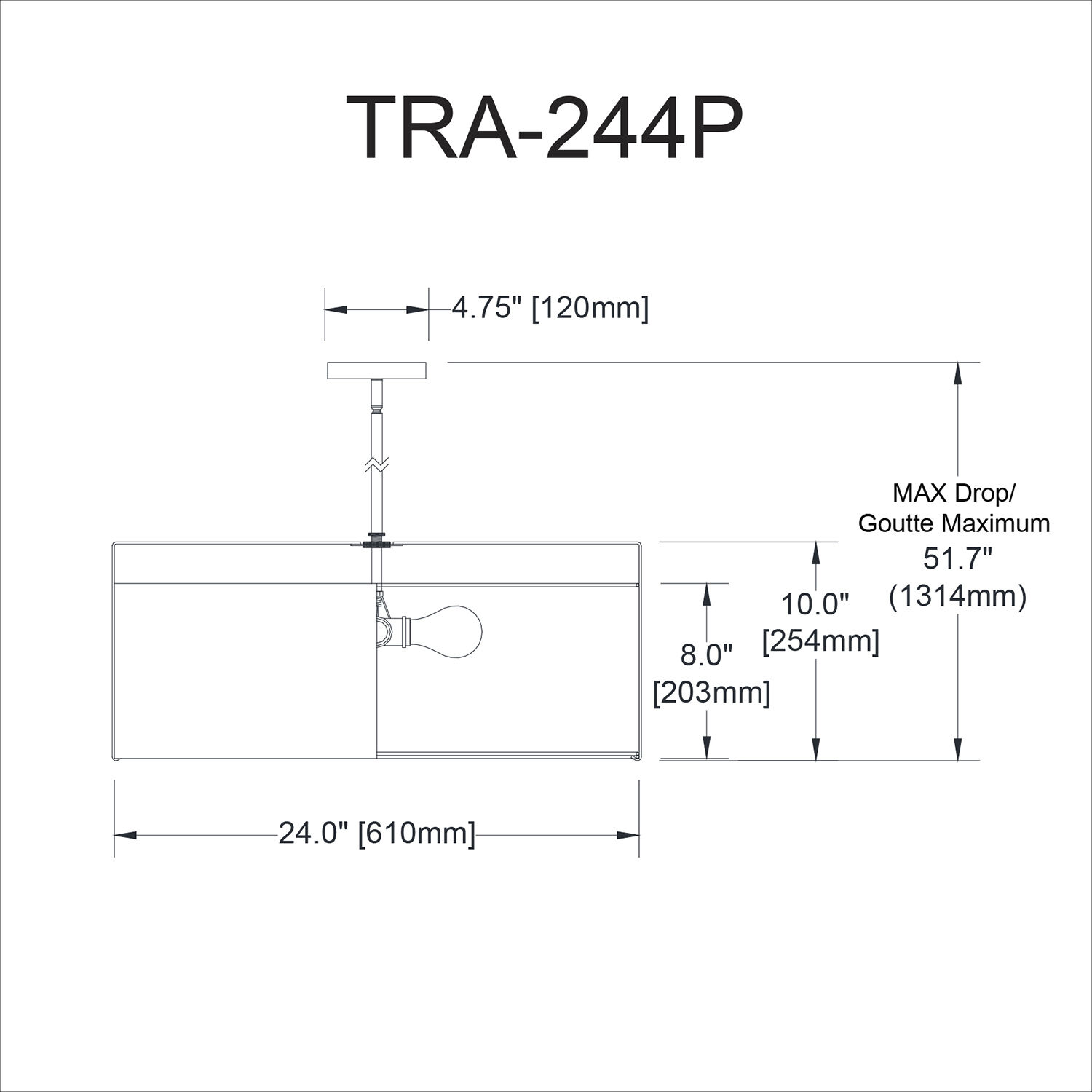 Trapezoid 4 Light 24 inch Gold with Cream Pendant Ceiling Light