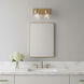 Miles 2 Light 12 inch Satin Brass Vanity Light Wall Light, Medium
