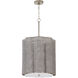 Boracay 4 Light 20.5 inch Brushed Grey Cane and Nickel Pendant Ceiling Light
