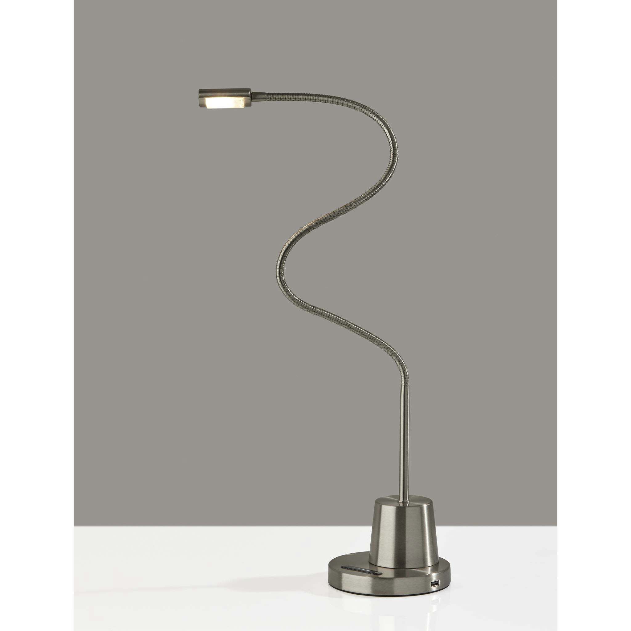 Eternity 21 inch 6.00 watt Brushed Steel Desk Lamp Portable Light