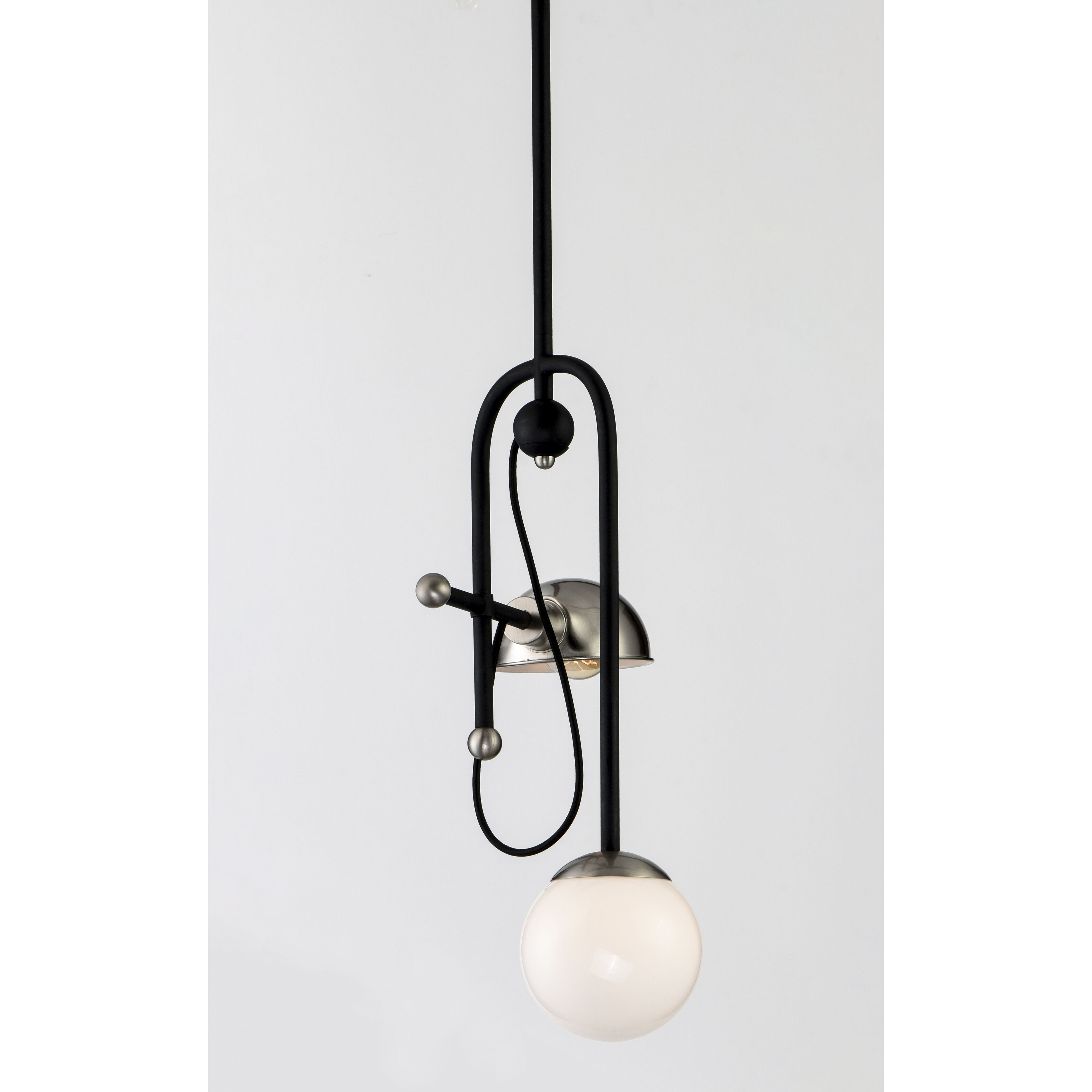 Mingle LED LED 6 inch Black/Satin Nickel Single Pendant Ceiling Light in Black and Satin Nickel