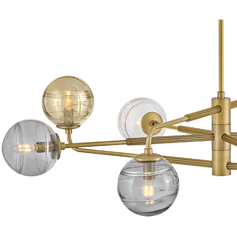 Oberon 8 Light 48 inch Heritage Brass Chandelier Ceiling Light