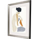 Silhouette Blocks Blue and Beige and Gray and Orange Framed Art