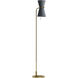 Gable 57.5 inch 60 watt Antique Natural Brass Floor Lamp Portable Light in Storm Blue