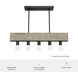 Donelson 5 Light 30 inch Rustic Iron and Barnwood Linear Chandelier Ceiling Light, Small