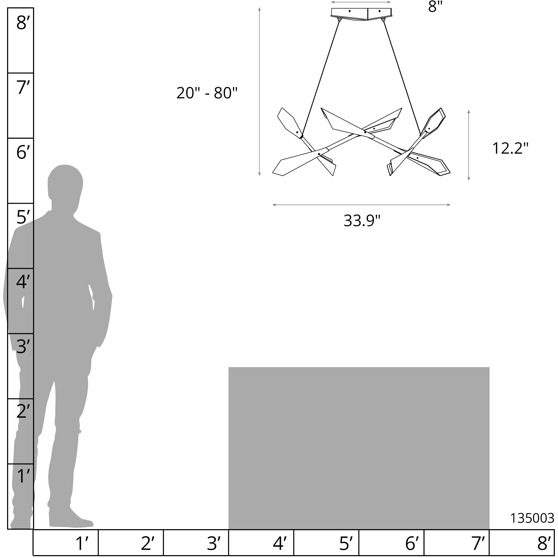 Quill LED 33.9 inch Sterling with Oil Rubbed Bronze Pendant Ceiling Light in Sterling/Oil Rubbed Bronze