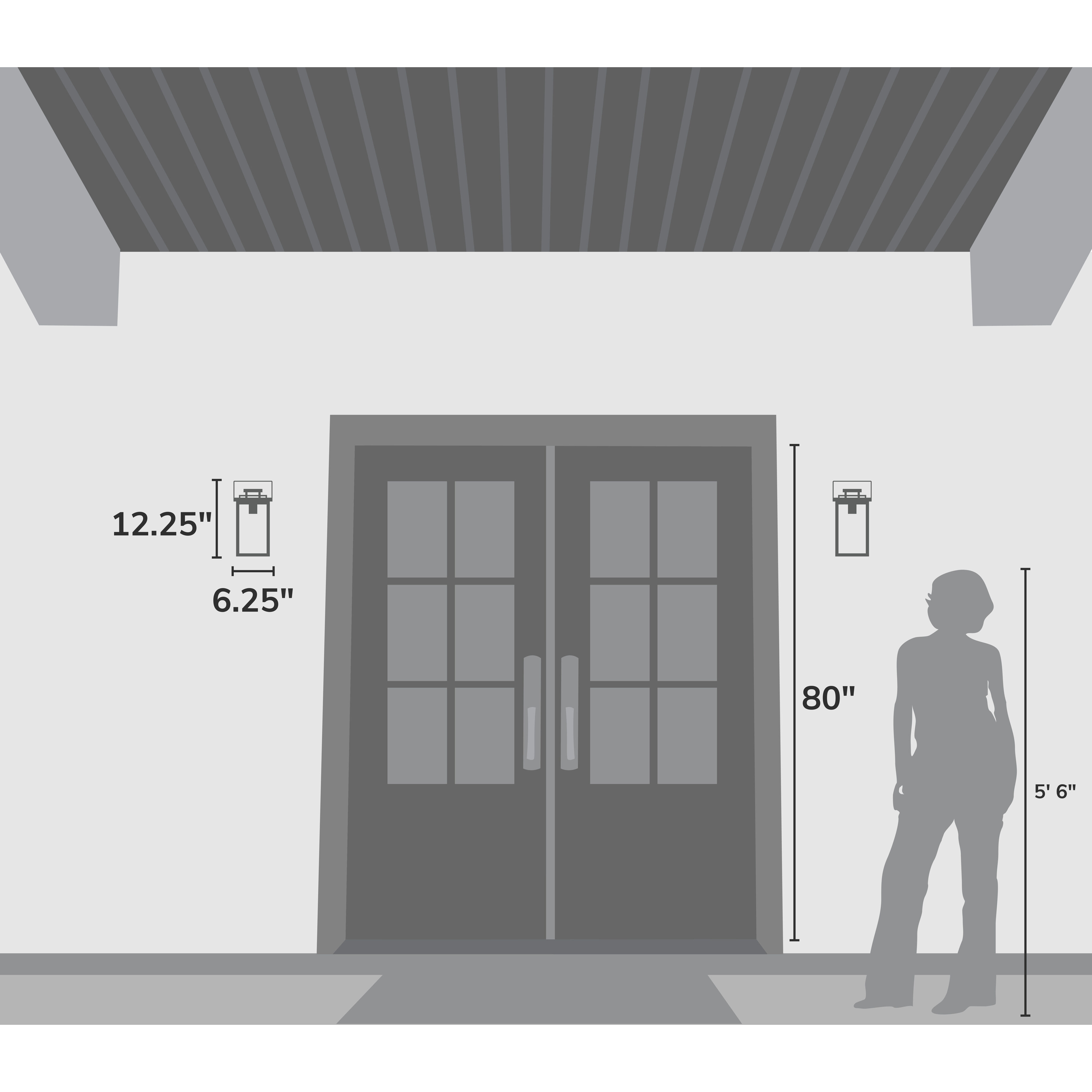 Timbergrove 1 Light 12.25 inch Matte Black Outdoor Wall Light, Small