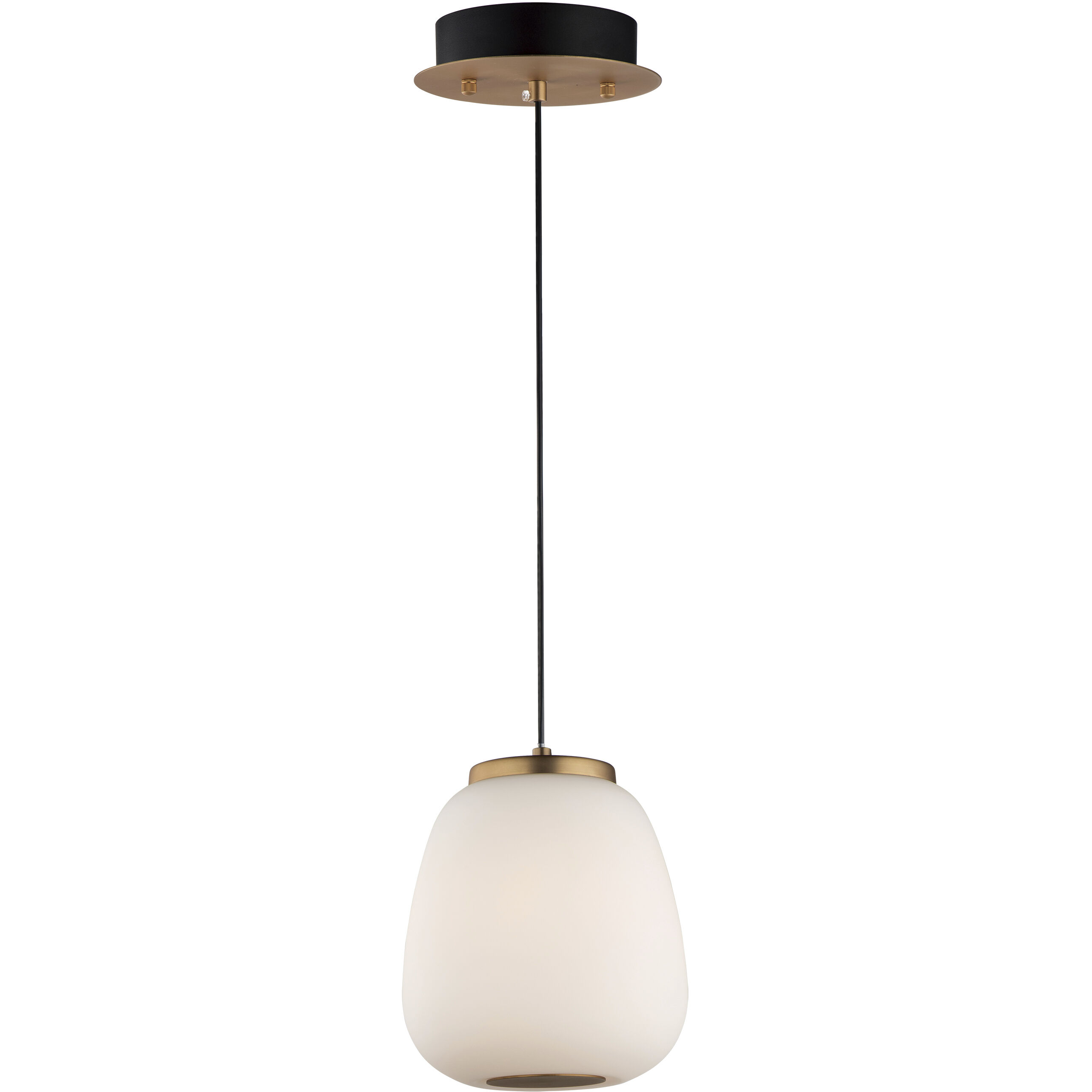 Soji LED 7 inch Black and Gold Single Pendant Ceiling Light