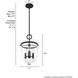 Belltown 3 Light 11 inch Natural Iron Pendant Ceiling Light