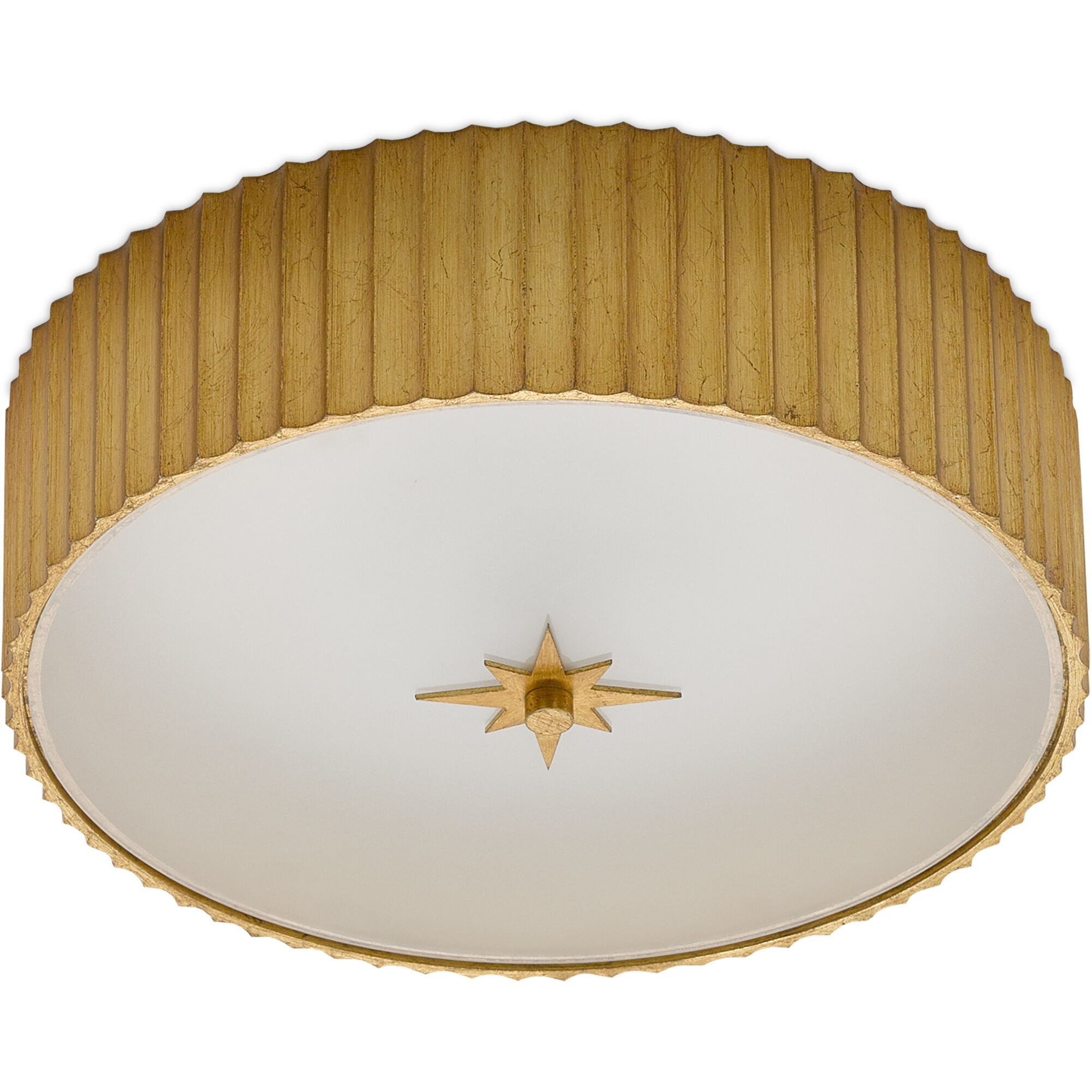 Caravel 1 Light 14 inch Gold Leaf/Frosted Glass Flush Mount Ceiling Light