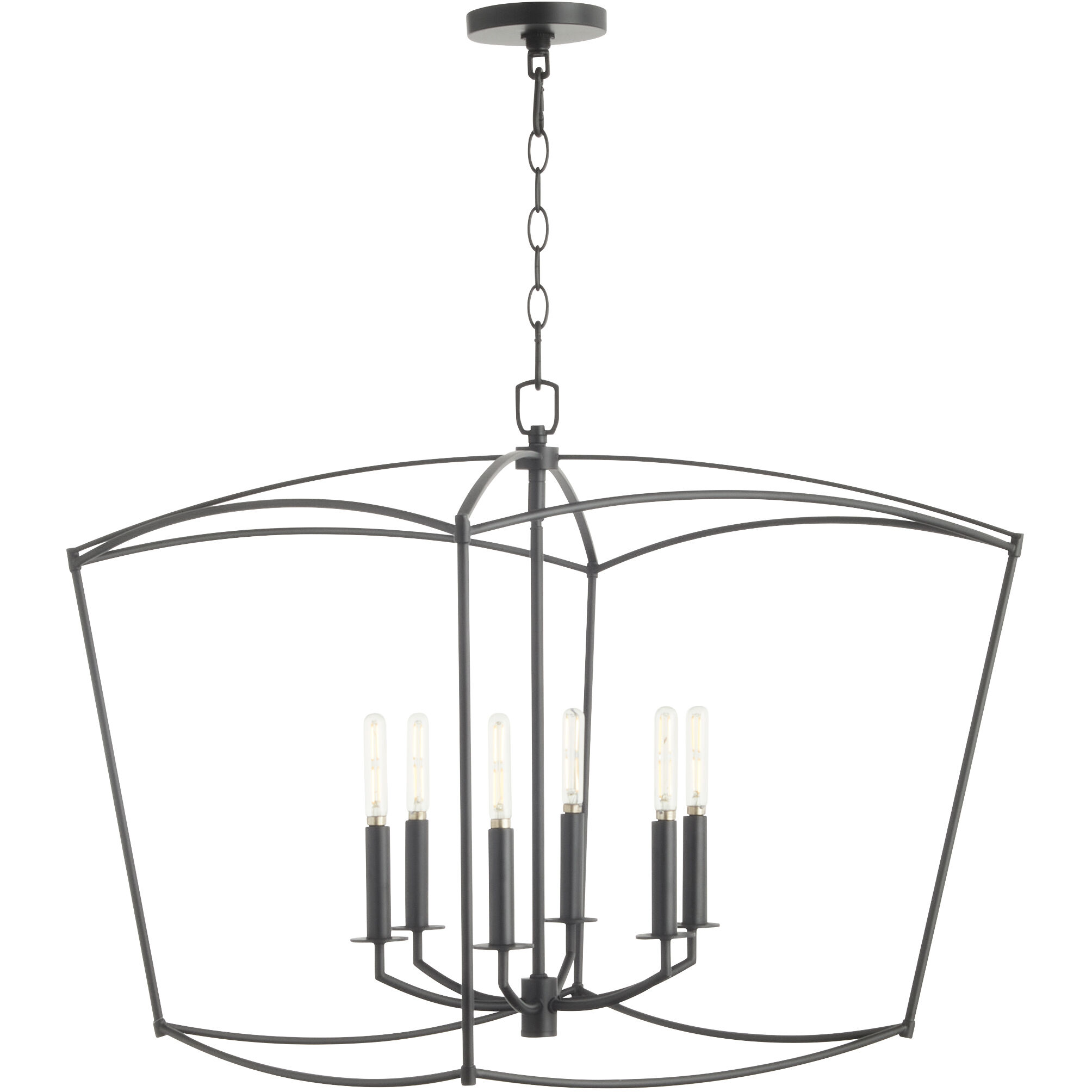 Mantle 6 Light 23.25 inch Matte Black Pendant Ceiling Light
