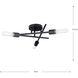 Astra 3 Light 18 inch Matte Black Semi-Flush Mount Ceiling Light, Design Series