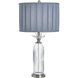 Lotus 30.5 inch 100 watt Lotus Silver and Blue Table Lamp Portable Light