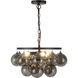 Alora Mood Faye 3 Light 17.75 inch Matte Black and Smoked Solid Glass Chandelier Ceiling Light in Smoked Glass