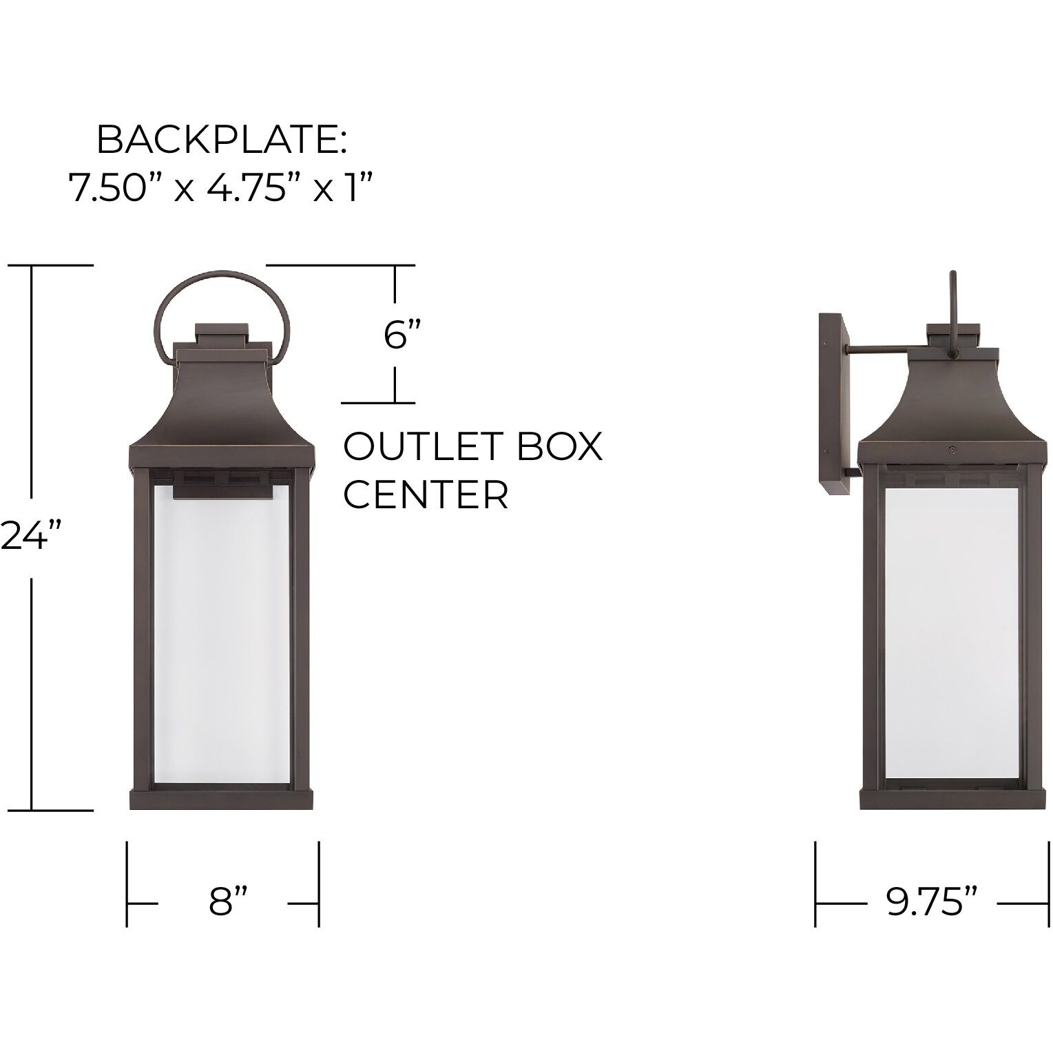 Bradford LED 24 inch Oiled Bronze Outdoor Wall Lantern