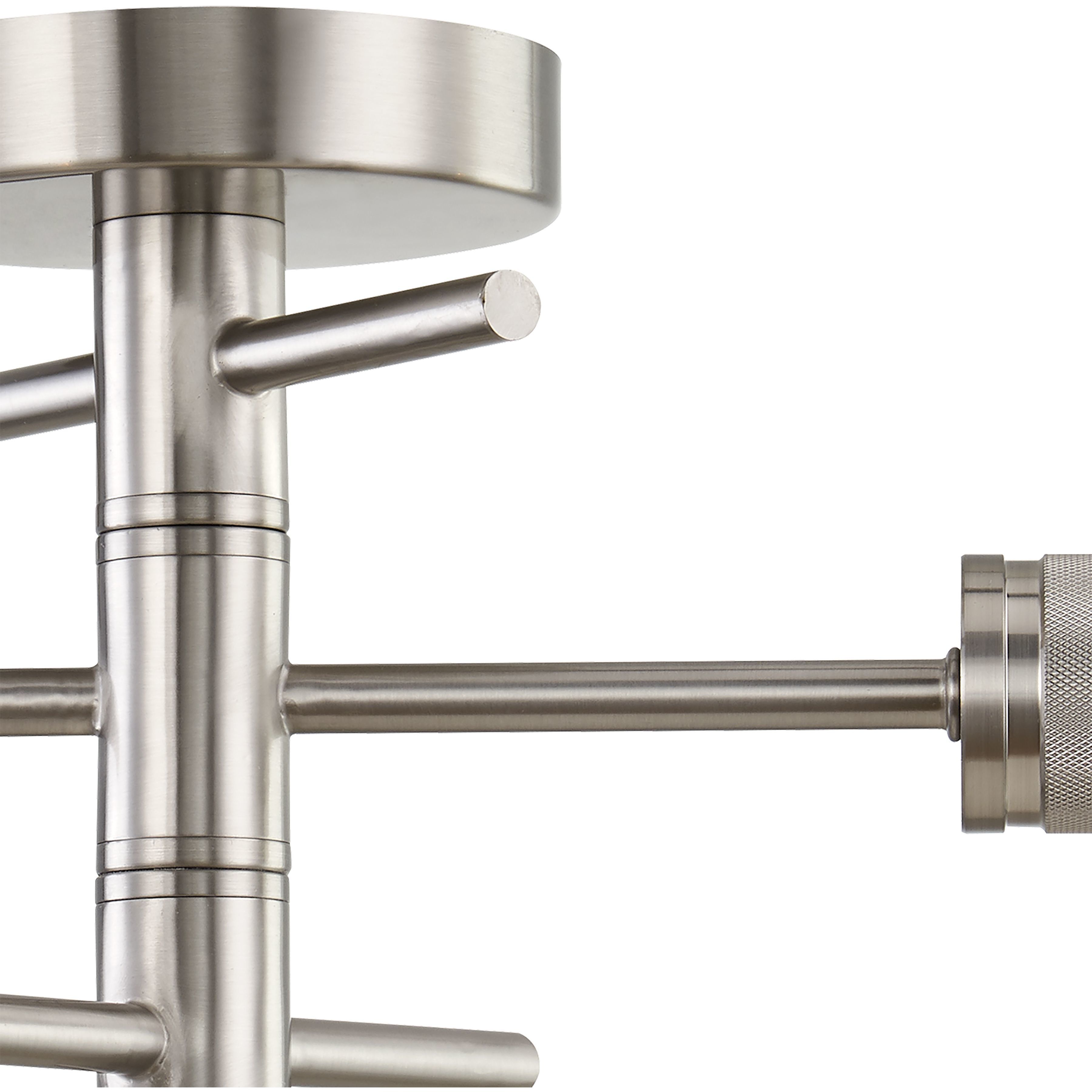 Module 3 Light 15 inch Satin Nickel Semi Flush Mount Ceiling Light