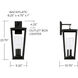 Elliott 3 Light 23.75 inch Black Outdoor Wall Lantern