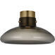 Avroko Morgan LED 18 inch Hand-Rubbed Antique Brass with Smoke Glass Flush Mount Ceiling Light