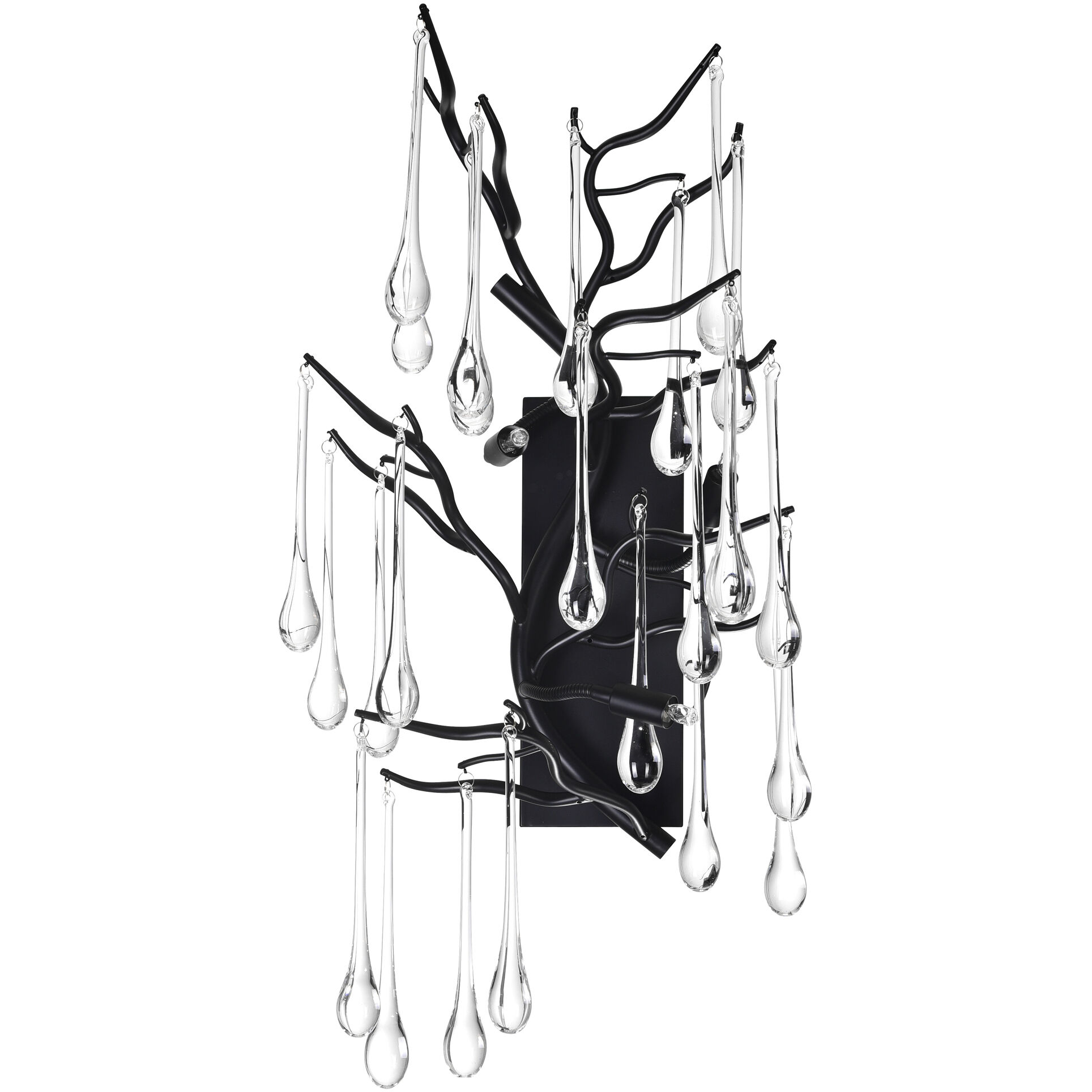 Anita 3 Light 11 inch Black Wall Light